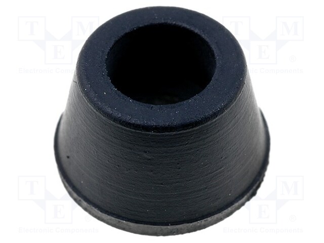 Foot; black; rubber; A: 11.5mm; B: 8.7mm; C: 5.6mm; E: 7.4mm; D: 3.2mm