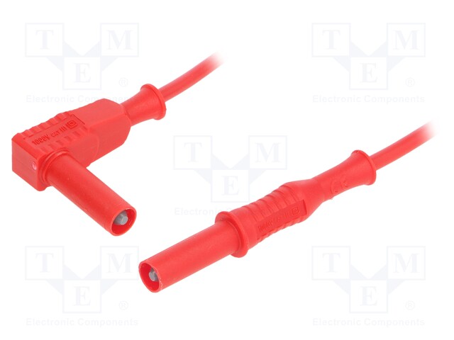 Test lead; 2m; red; 36A; Cond.cross sec: 2.5mm2