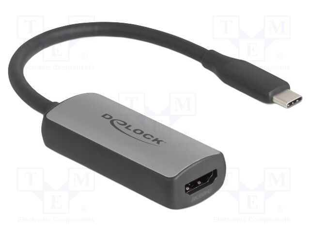 Adapter; HDMI socket,USB C plug; 0.17m; black; grey