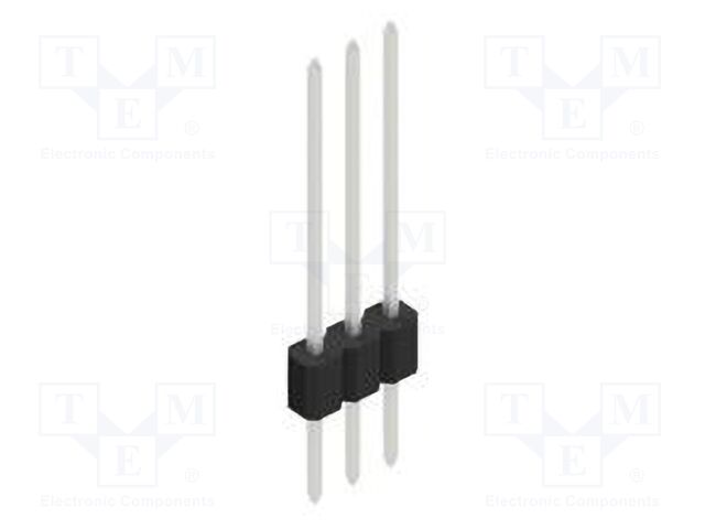 Connector: pin strips; pin header; male; PIN: 3; 1.27mm; THT; 1x3