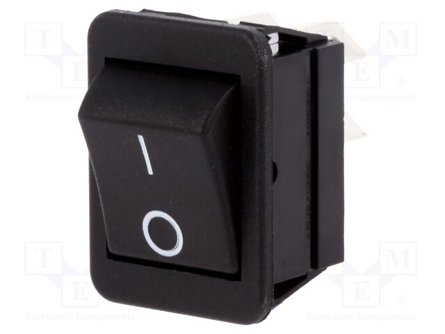 ROCKER; DPST; Pos: 2; OFF-ON; 16A/250VAC; black; none; Body: black