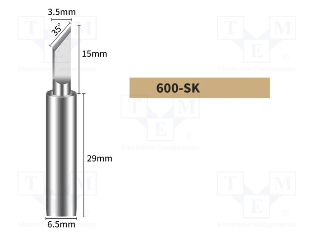 Tip; knife; 3.5mm; for soldering station; BK90