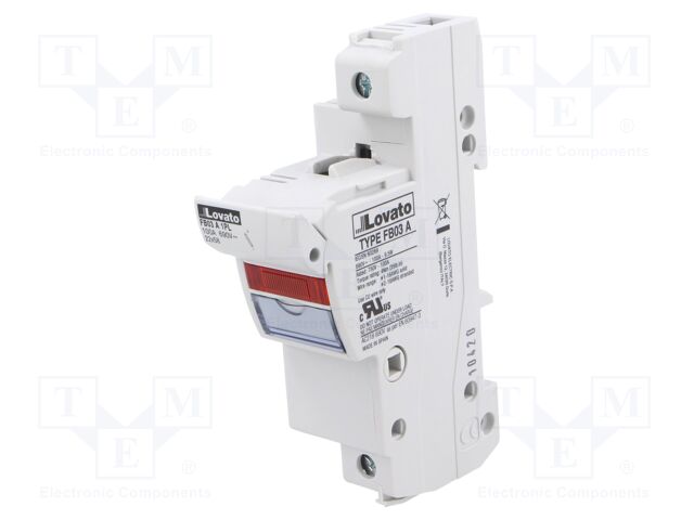 Fuse base; 22x58mm; for DIN rail mounting; 125A; 690VAC; Poles: 1