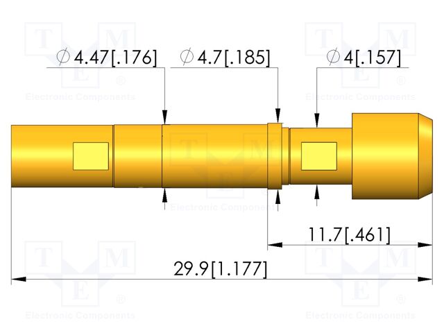 Test needle; plug-in