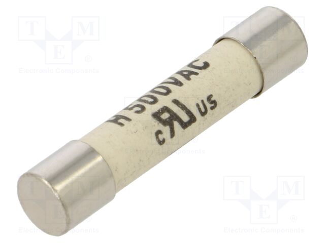 Fuse: fuse; quick blow; 10A; 500VAC; ceramic,cylindrical; SHF