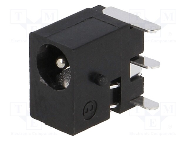 Socket; DC supply; male; 3,4/1,4mm; with on/off switch; on PCBs
