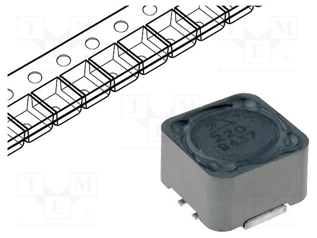 Inductor: ferrite; SMD; 33uH; 3A; 53Ω; ±20%; 12.8x12.8x8mm
