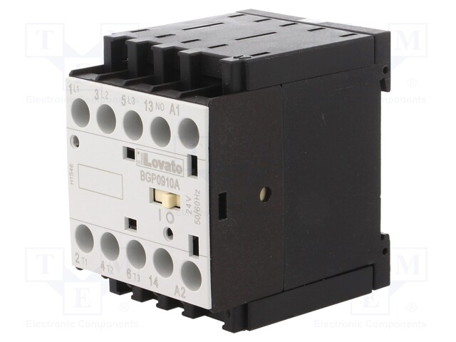 Contactor: 3-pole; NO x3; Auxiliary contacts: NO; 24VAC; 9A; DIN; BG