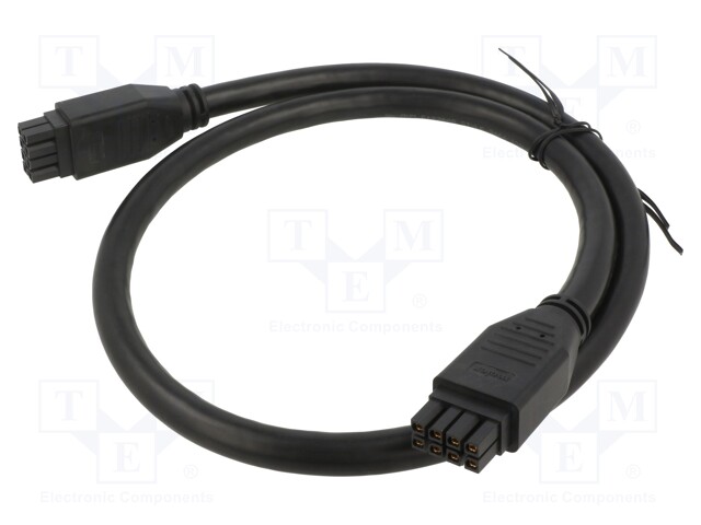 Cable; Mega-Fit; female; PIN: 8; Len: 1m; 11A; Insulation: PVC; 12AWG