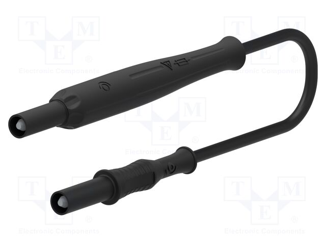 Connector: 4mm banana; banana plug 4mm x2; 1A; black; insulated