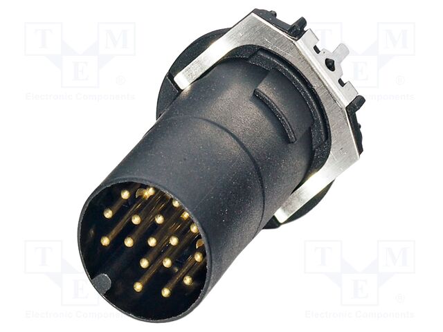 Connector: M12; contact insert; PIN: 17; 30V; straight; THR; A code