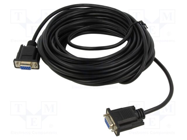Cable; D-Sub 9pin socket,both sides; PVC; Len: 10m; black