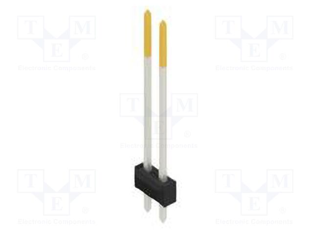 Connector: pin strips; pin header; male; PIN: 2; 2.54mm; THT; 2x1