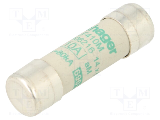 Fuse: fuse; aM; 10A; 690VAC; cylindrical,industrial; 14x51mm