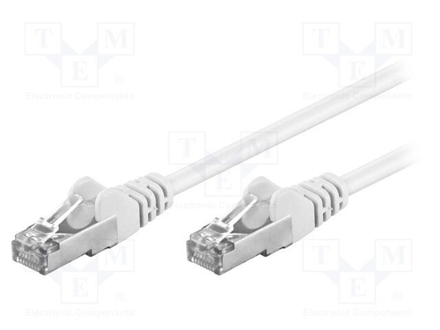 Patch cord; F/UTP; 5e; stranded; CCA; PVC; white; 5m; 26AWG