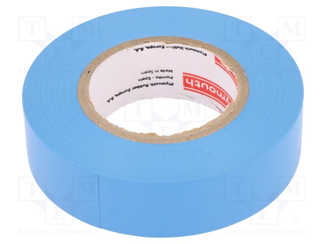 Tape: electrical insulating; W: 19mm; L: 20m; D: 0.15mm; blue; rubber