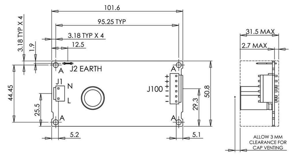 Power supply: switched-mode; open; 100W; 85÷265VAC; OUT: 1; 28VDC