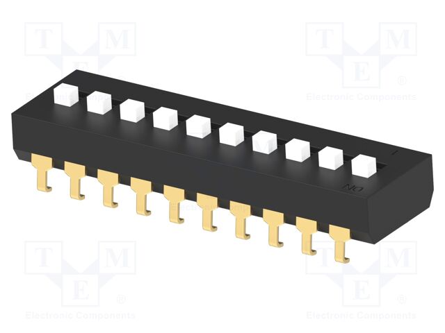 Switch: DIP-SWITCH; Poles number: 10; OFF-ON; -0.025A/24VDC; Pos: 2