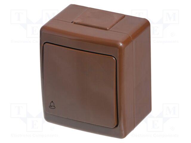 Touch switch; 250VAC; IP44; wall mount; brown; No.of butt: 1