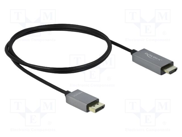 Cable; DisplayPort plug,HDMI plug; Len: 1m; black; 28AWG,32AWG