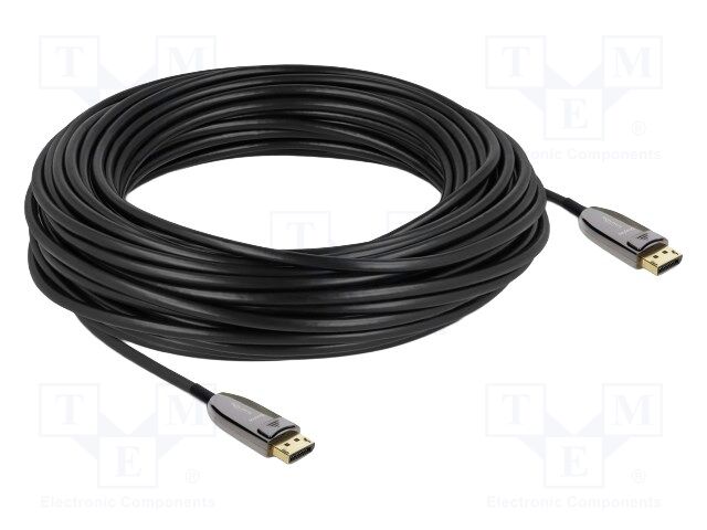 Cable; DisplayPort plug,both sides; TPU; Len: 25m; black; grey
