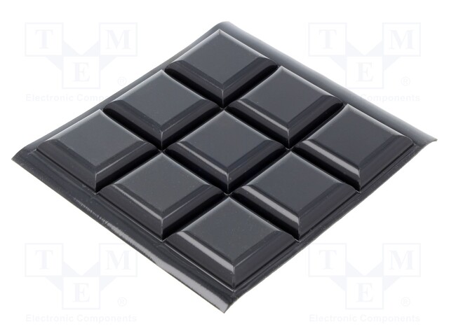 Self-adhesive foot; H: 6.4mm; black; polyurethane