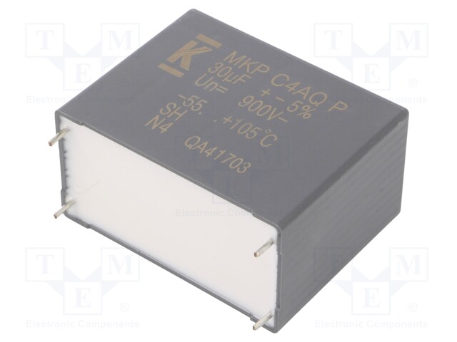 Capacitor: polypropylene; DC-Link; 30uF; ESR: 5.7mΩ; THT; ±5%; 20.4A