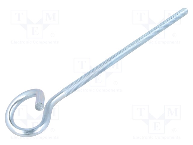 Hook; ring; steel; zinc; Thread len: 125mm; Overall len: 170mm