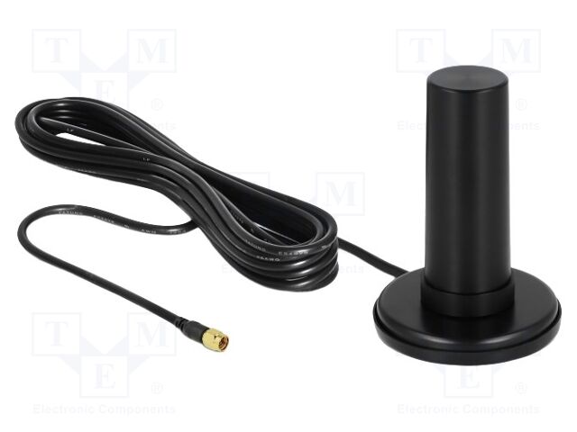 Antenna; 5G,LTE,external; black; SMA; magnetic; male; 50Ω; IPX5; 3m
