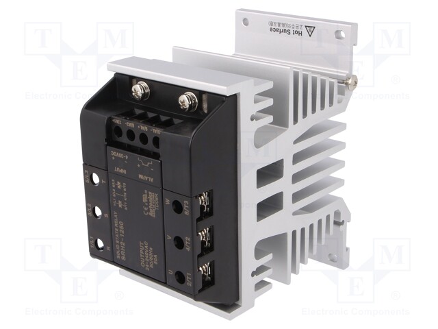 Relay: solid state; Ucntrl: 4÷30VDC; 50A; 24÷240VAC; 3-phase; DIN