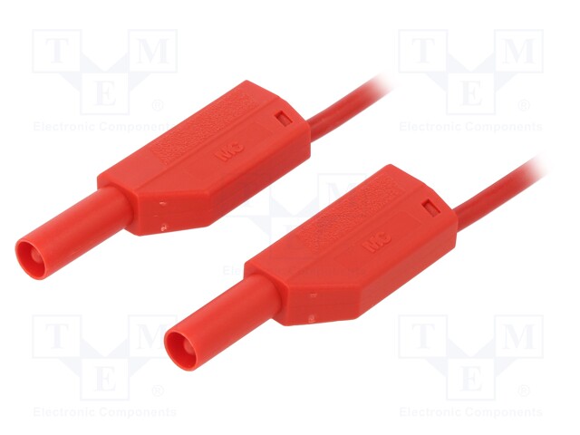 Test lead; PVC; 0.5m; red; 16A; 1kV; Cond.cross sec: 0.75mm2
