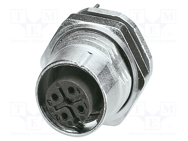 Connector: M12; socket; PIN: 5; female; 60V; straight; THT; A code