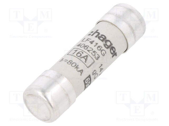 Fuse: fuse; gG; 16A; 690VAC; cylindrical,industrial; 14x51mm