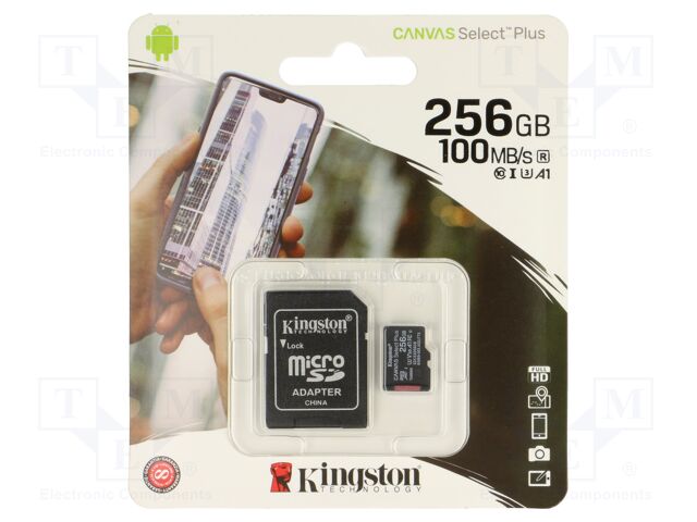 Memory card; microSD; R: 100MB/s; W: 80MB/s; Class 10 UHS I U3
