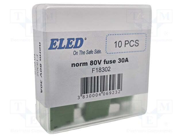 Fuse: fuse; 30A; 80VDC; automotive; 19mm; 19x5.1x20mm