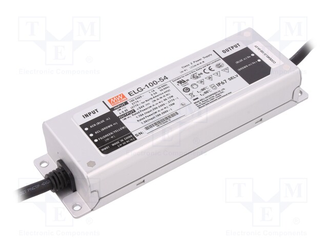Power supply: switched-mode; LED; 96.12W; 54VDC; 1.78A; 100÷305VAC