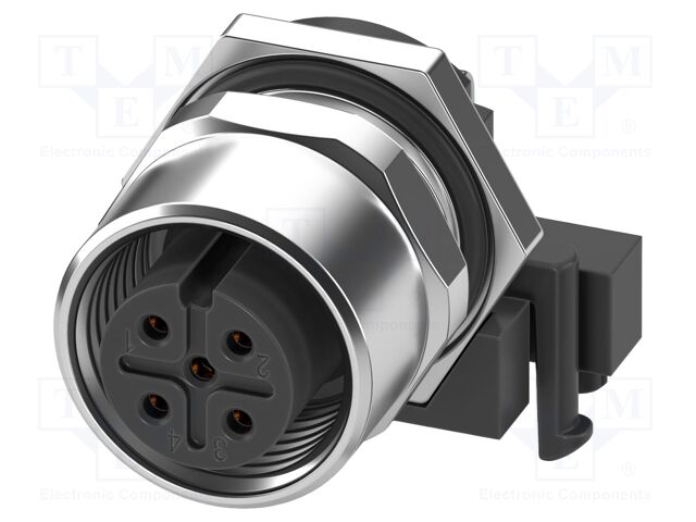 Connector: M12; socket; PIN: 5; female; 60V; angled; IP67; THT; A code