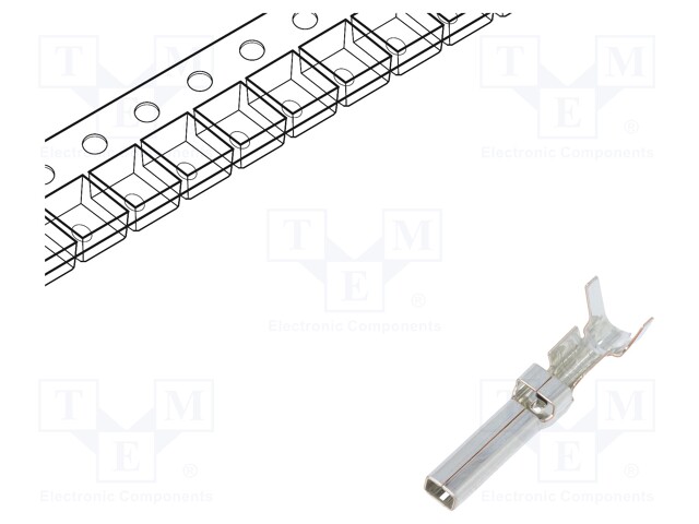 Contact; male; 16AWG÷22AWG; tinned; crimped; for cable; 6.2mm; 600V
