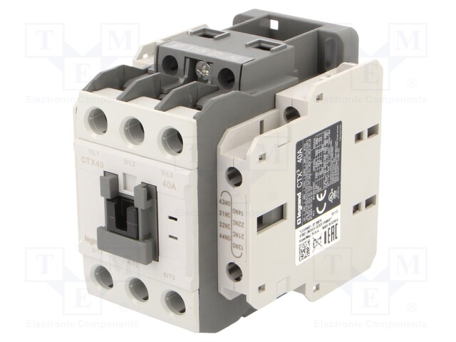 Contactor: 3-pole; NO x3; Auxiliary contacts: NC x2,NO x2; 110VAC
