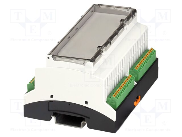 Enclosure: for DIN rail mounting; Y: 89.7mm; X: 107.6mm; Z: 60.7mm
