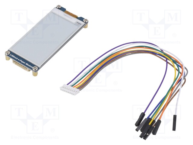 Display: e-paper; 2.66"; 296x152; Dim: 37x83.5mm; 3.3÷5VDC; 170°