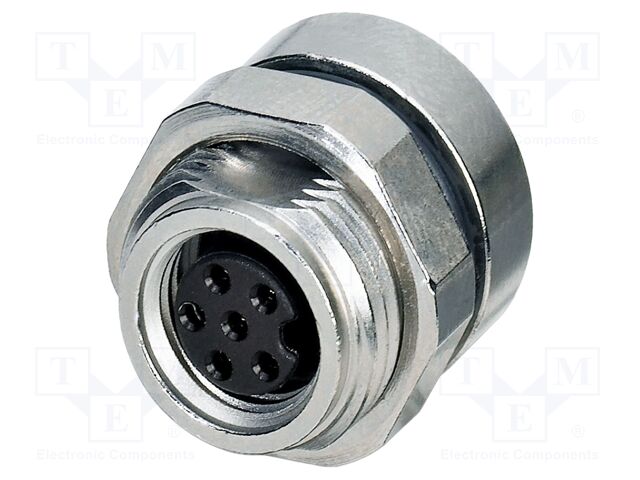 Connector: M8; female; PIN: 6; 1.5A; 30V; IP67; straight; unshielded