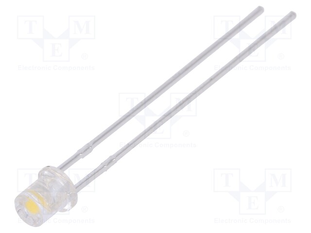 LED; 3mm; white neutral; 780÷1300mcd; 100°; Front: flat; 5500(typ)K