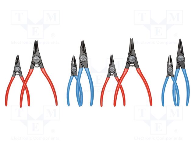 Kit: pliers; for circlip; 8pcs.