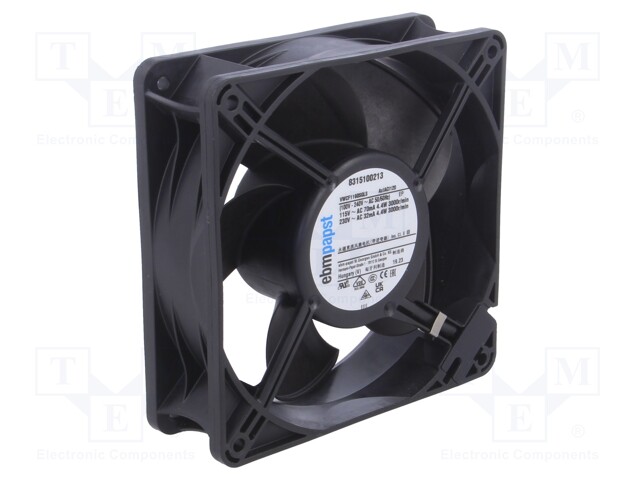 Fan: AC; axial; 115÷230VAC; 120x120x38mm; 158m3/h; ball bearing