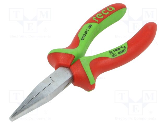 Pliers; insulated,flat; 160mm