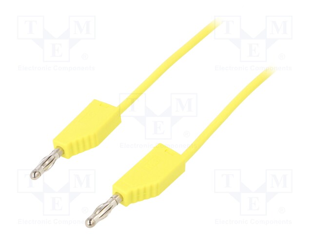 Test lead; PVC; 1m; yellow; 32A; 60V; Cond.cross sec: 2.5mm2