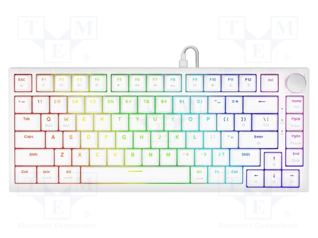Keyboard; white; USB A,USB C; magnetic,wired,US layout; 1.8m