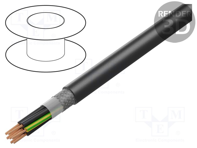 Wire; BiT 1000 CH; 7G1mm2; tinned copper braid; LSZH; black