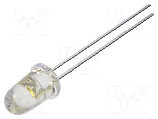 LED; white; 5mm; 120000mcd; 8°; Front: convex; 2.7VDC; No.of term: 2